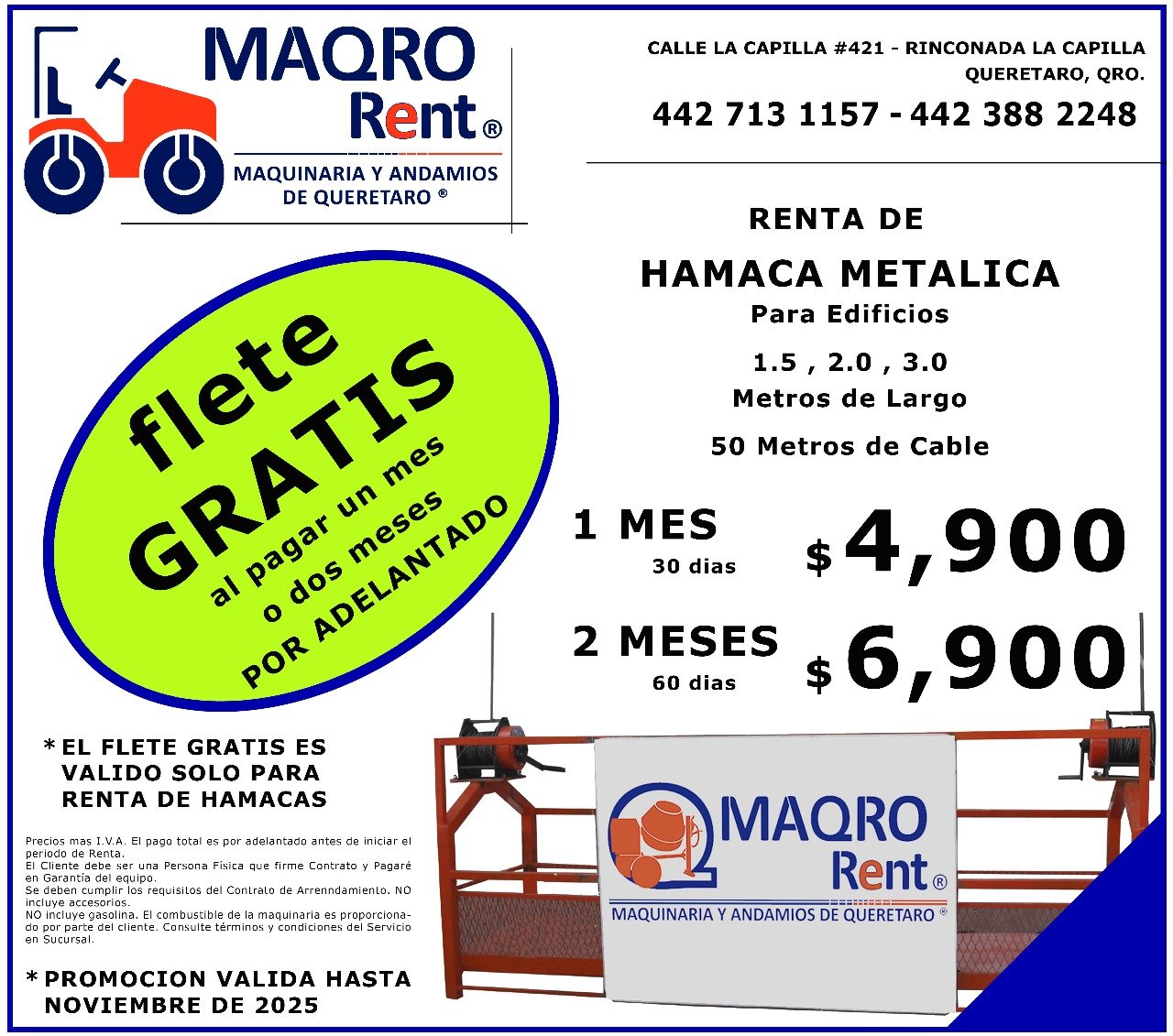 RENTA DE HAMACA METALICA queretaro